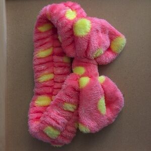 Pink and Yellow Polka Dot Kids Spa Headband NWOT